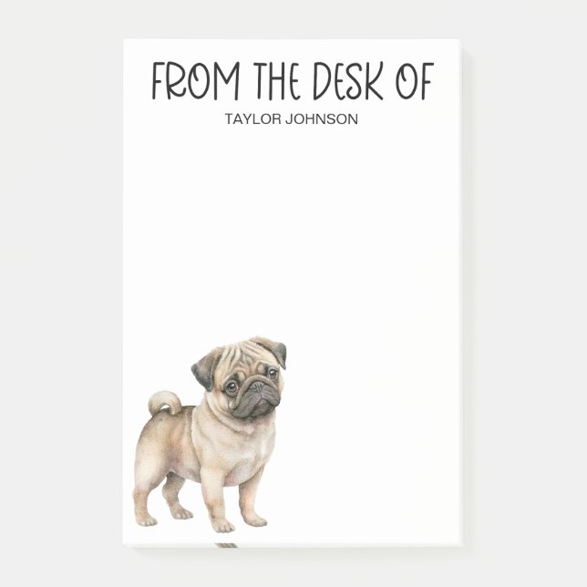 Notas Post-it® Amante de Pugs (Anverso)