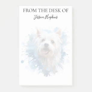 Notas Post-it® Amante de Westie Perro Monogramado