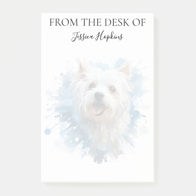 Notas Post-it® Amante de Westie Perro Monogramado  (Anverso)