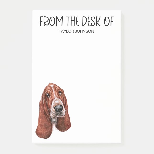 Notas Post-it® Amante del Basset Hound (Anverso)