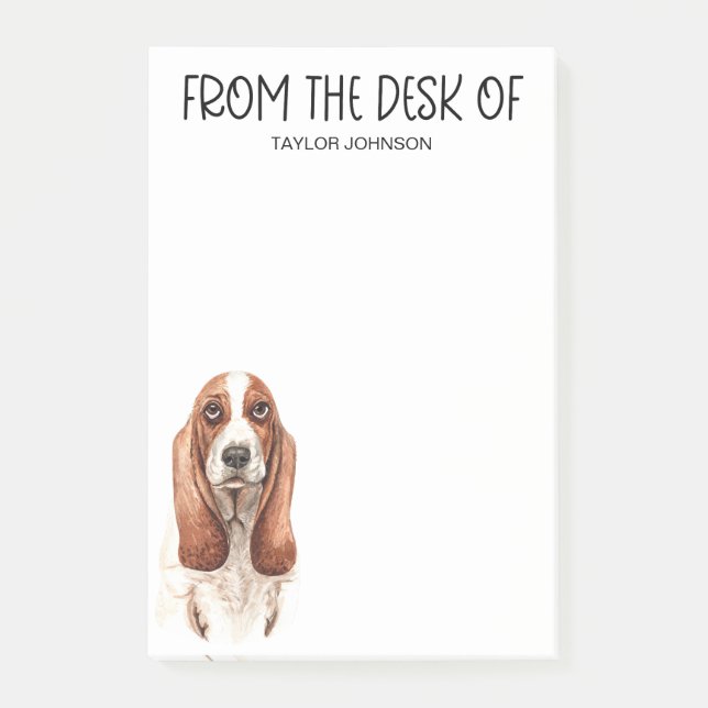 Notas Post-it® Amante del Basset Hound (Anverso)