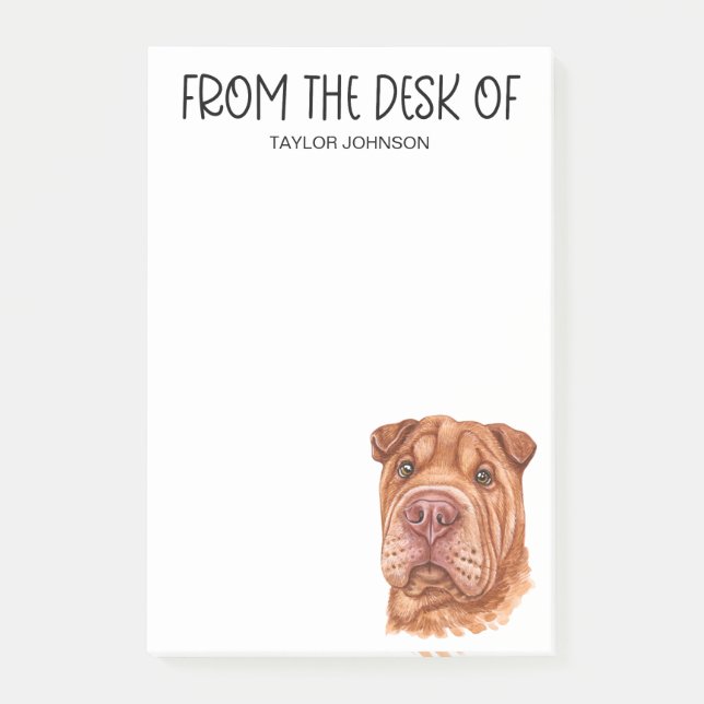 Notas Post-it® Amante del Shar Pei (Anverso)