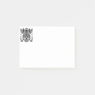 Notas Post-it® Amantes de búhos rústicos bosques negro blanco boh