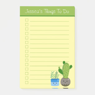 Notas Post-it® Amantes de Cactus Lindos Cuaderno Personalizado de