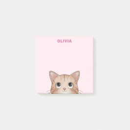 Notas Post-it® Amantes de gatos dulce gatito mirando tu nombre