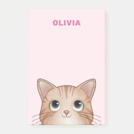 Notas Post-it® Amantes de gatos dulce gatito mirando tu nombre