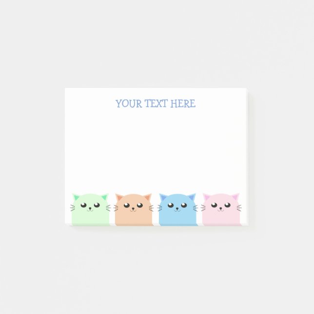Notas Post-it® Amantes de gatos personalizados (Anverso)