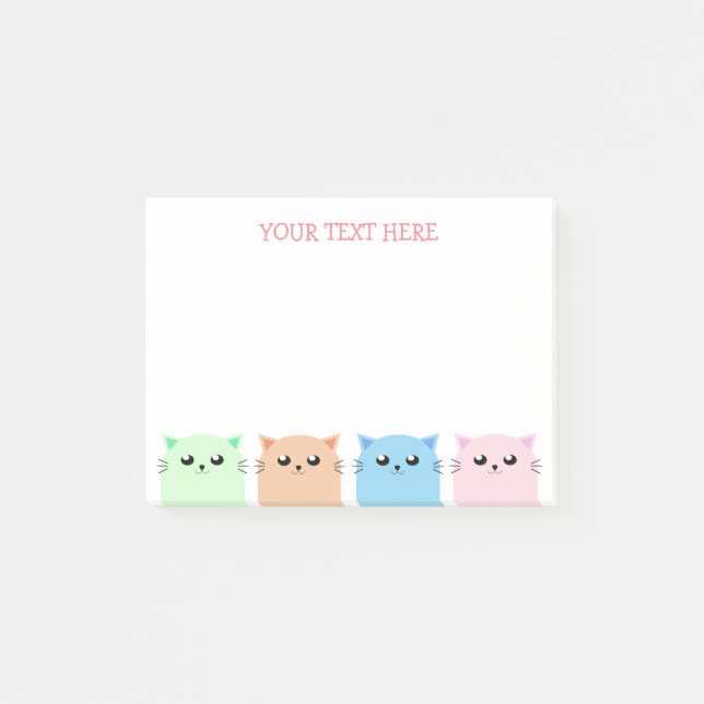 Notas Post-it® Amantes de gatos personalizados (Anverso)