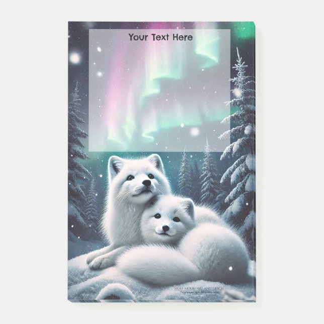 Notas Post-it® Amantes de los zorros del Ártico Encenden las nube (Anverso)