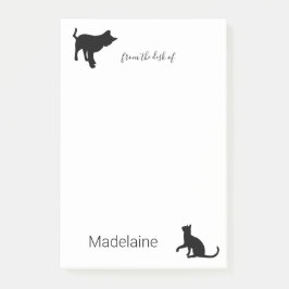 Notas Post-it® Amantes de mascotas blancas negras