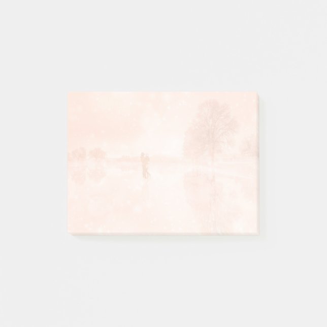Notas Post-it® Amantes en un estanque congelado (Anverso)