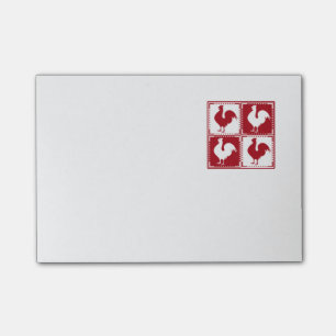 Notas Post-it® Amantes rojos y blancos del pollo del gallo