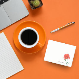 Notas Post-it® Amapola Común Roja Acuarela Personalizada