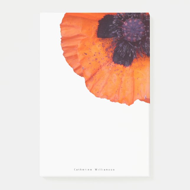 Notas Post-it® Amapola Naranja Roja Personalizada  (Anverso)