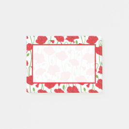 Notas Post-it® Amapola Roja Floral Botánica Elegante Personalizad