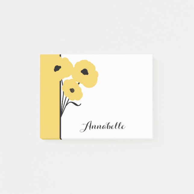 NOTAS POST-IT® AMAPOLAS AMARILLAS DE LA MODA POST-IT-NOTE_MOD (Anverso)