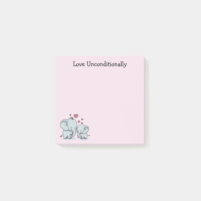 Notas Post-it® Amar Incondicionalmente Elefantes (Anverso)