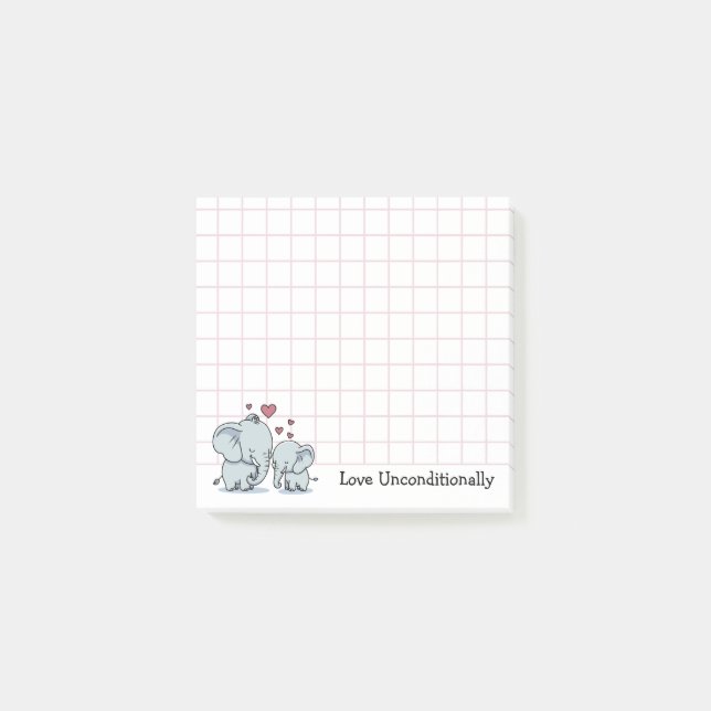 Notas Post-it® Amar Incondicionalmente Elefantes (Anverso)