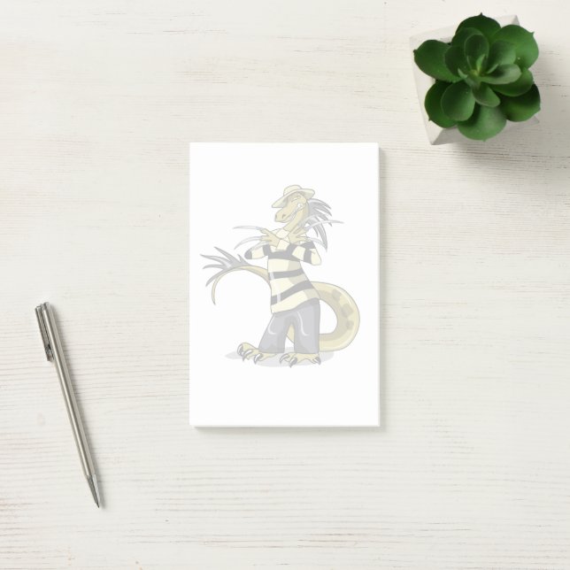 Notas Post-it® Amargasaurus Posando Como Freddy Krueger. (Oficina)