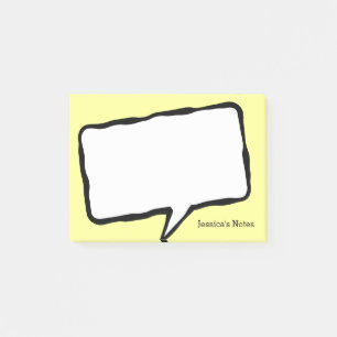 Notas Post-it® amarillas con burbuja de diálogo pe