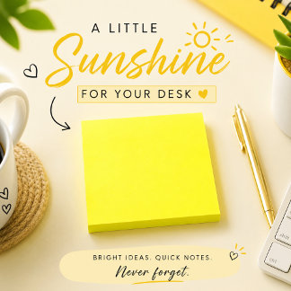 Notas Post-it® Amarillo Brillante Plano