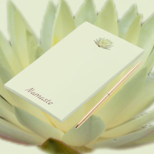 Notas Post-it® Amarillo de agua Lotus Floral Namaste verde pálido