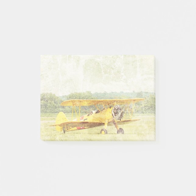 Notas Post-it® Amarillo del avión antiguo "fuera" (Anverso)