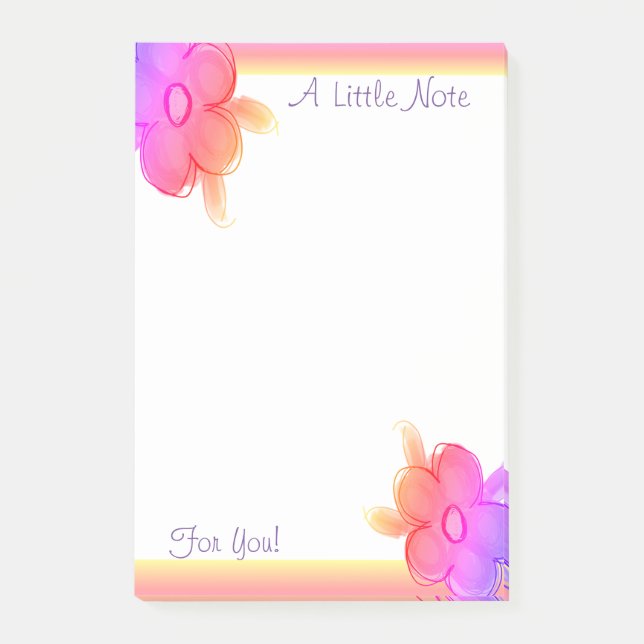 Notas Post-it® Amarillo rosa y morado (Anverso)