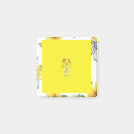 Notas Post-it® Amarillo transparente vase girasol