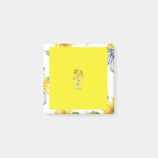Notas Post-it® Amarillo transparente vase girasol