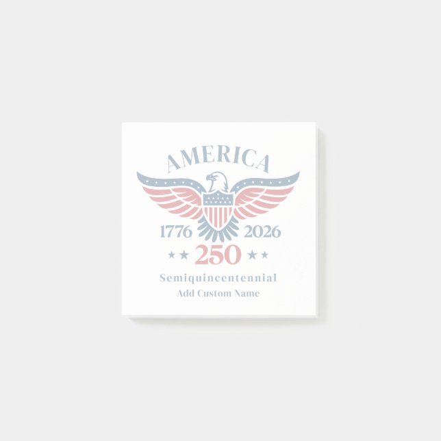 Notas Post-it® América 250 Águila Calva Nombre Personalizado Mini (Anverso)