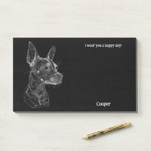 Notas Post-it® American Hairless Terrier Abstract Art Dog Name