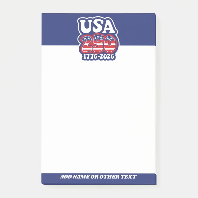 Notas Post-it® America's 250th Birthday - Groovy USA 250 (Anverso)