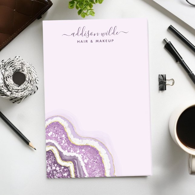 Notas Post-it® Amethyst Púrpura Brillo Ágata Geoda Lujo Chic (Subido por el creador)