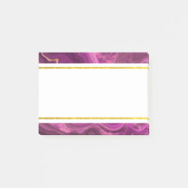 Notas Post-it® Ametismo Púrpura Y Oro Abstracto De Agato Post-it