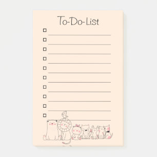 Notas Post-it® Amigos animales para hacer la lista
