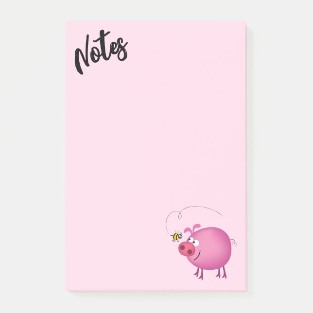 Notas Post-it® Amigos cerdo y abeja  (Anverso)