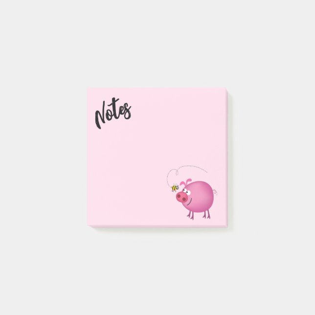 Notas Post-it® Amigos cerdo y abeja  (Anverso)