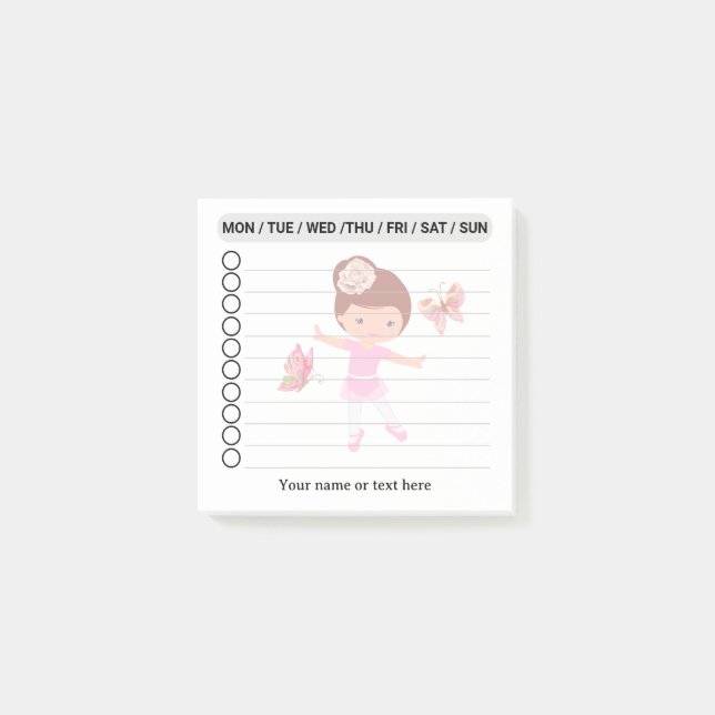 Notas Post-it® Amigos de Ballerina Butterfly para hacer LIST Ball (Anverso)