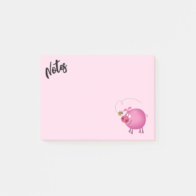 Notas Post-it® Amigos de cerdo y abeja  (Anverso)