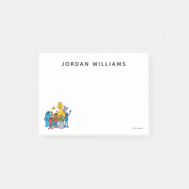 Notas Post-it® Amigos de la calle Sesame saludando (Anverso)