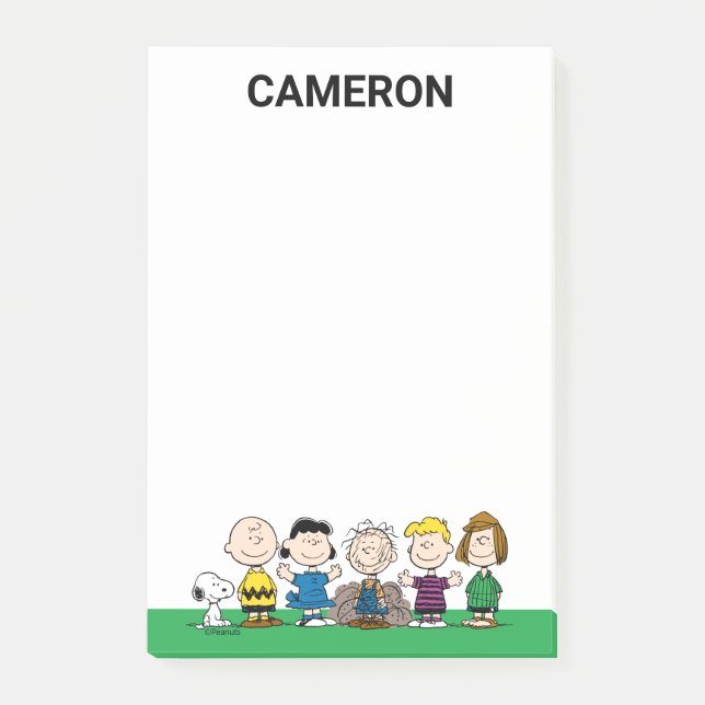 Notas Post-it® Amigos De Maní En Una Fila (Anverso)