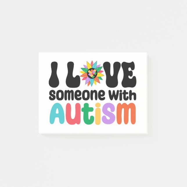 Notas Post-it® Amo A Alguien Con Autismo (Anverso)