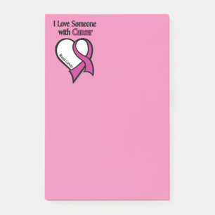 Notas Post-it® Amo A Alguien... Corazón/Cinta... Cáncer De Mama