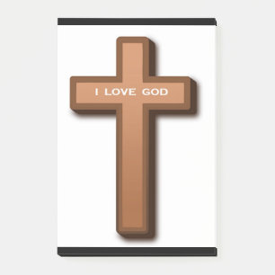 NOTAS POST-IT® "AMO A DIOS" CRUZ