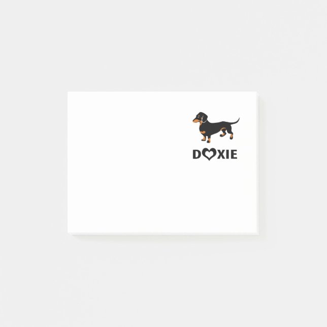 Notas Post-it® Amo a Doxies - Dachshund negro y del moreno lindo (Anverso)