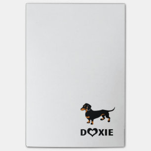 Notas Post-it® Amo a Doxies - Dachshund negro y del moreno lindo