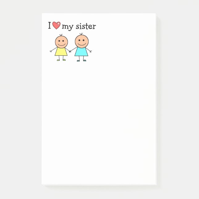 Notas Post-it® Amo A Mi Hermana (Anverso)