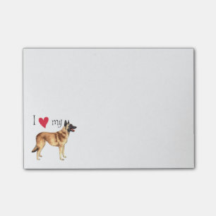 Notas Post-it® Amo a mi Malinois belga