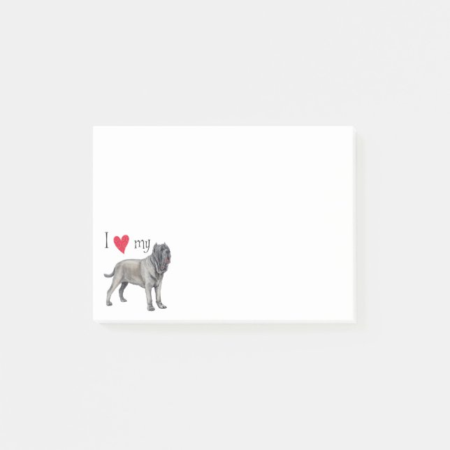 Notas Post-it® Amo a mi Mastino (Anverso)